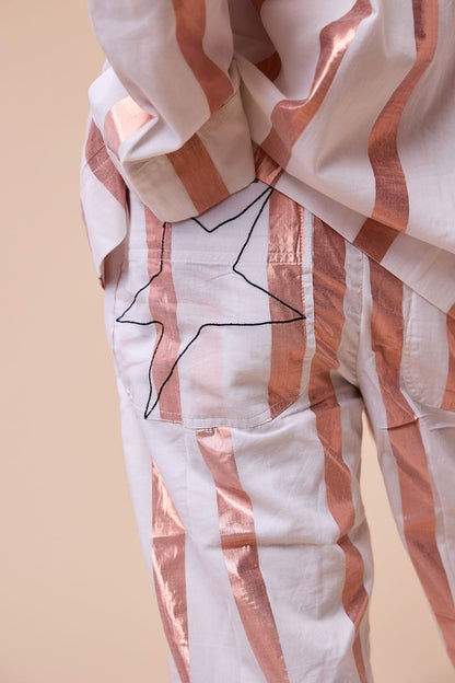 Goddess Stripe Day-j Set - Milk