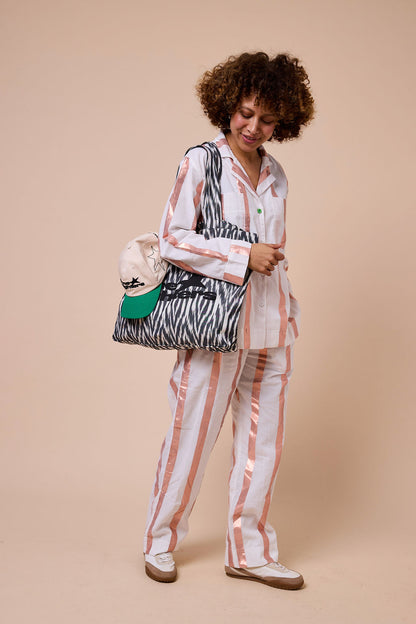 Goddess Stripe Day-j Set - Milk