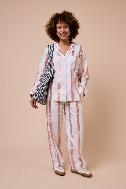 Goddess Stripe Day-j Set - Milk