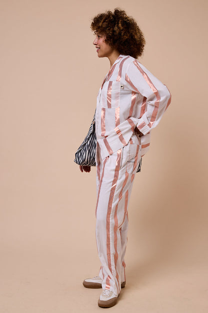 Goddess Stripe Day-j Set - Milk